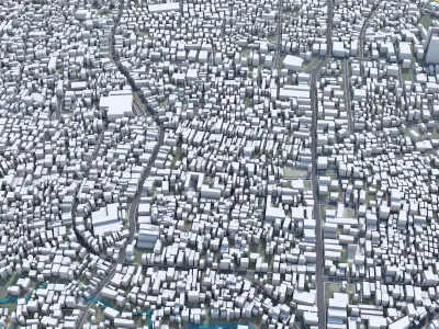 Tasikmalaya West Java Indonesia 25km Low-poly 3D model
