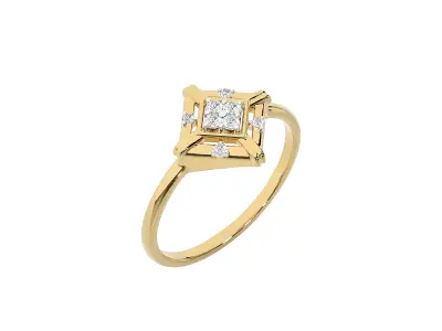 Light Minimalist Diamond Ring 3D print model 28
