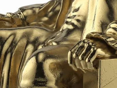  Franklin Miniature Statue Gold Finish 