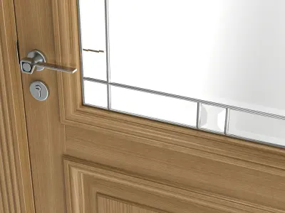 Door classic with glass 02 3D model