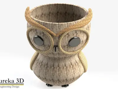 Owl flowerpot 3D print model