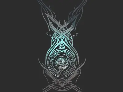 Fantasy magic wave logo 3D model