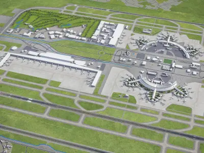 Jakarta Soekarno-Hatta International Airport - CGK Low-poly 3D model