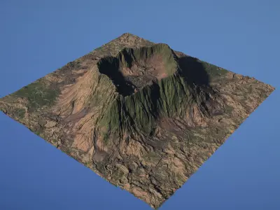 Landscape Environment Volcano Snow 01 Low-poly 3D model