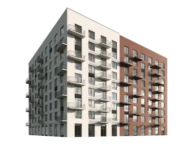 Apartment residental building 3D model