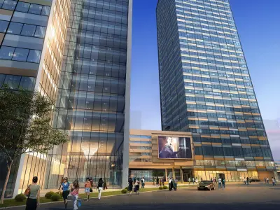 3Dmax fashion city commercial square building 345 3D model