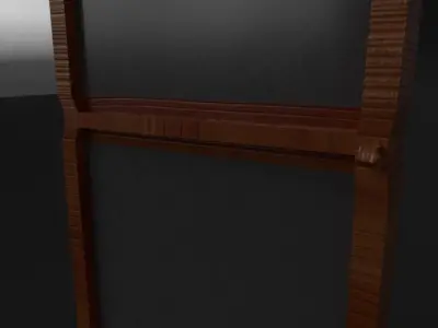 Wooden Door with glass 3D model