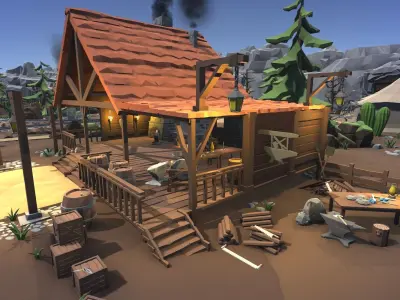 Ultimate Low Poly Mining and Cave Pack Low-poly 3D model