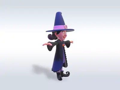 Adorable Witch Halloween Character  3D model
