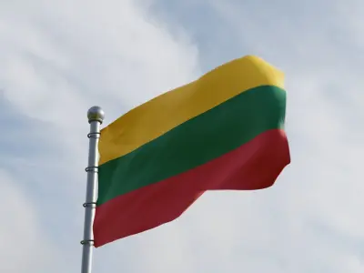 Animated Lithuania Flags 3D model