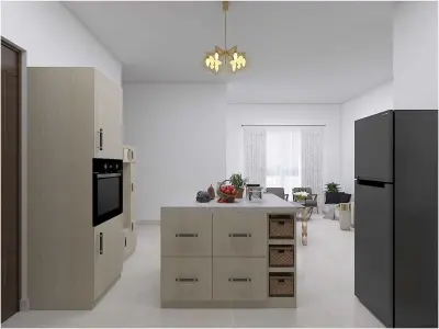 kitchen pendant light made of jute 3D model