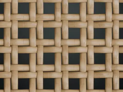 Wide Strip Natural Bamboo Basket Weave PBR Texture