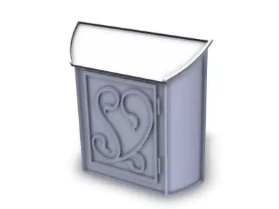 Postal box with ornaments 3D model