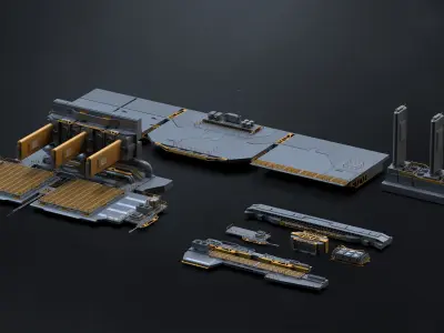 10 SUBD Scifi Architectural Kitbash Vol 2 3D model