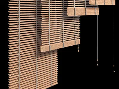 WOODEN JALOUSIE Low-poly 3D model