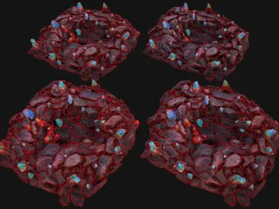 Dungeon Magic Crystals Deposits Ore and Minerals  Low-poly 3D model