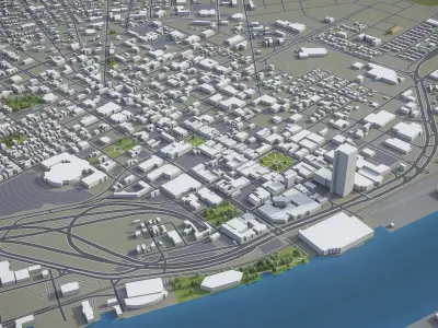 Mobile - 3D City Model  Low-poly 3D model