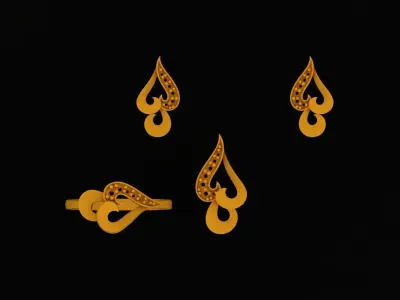 Graceful Glow Beautiful Pendant Set for Women 3D print model