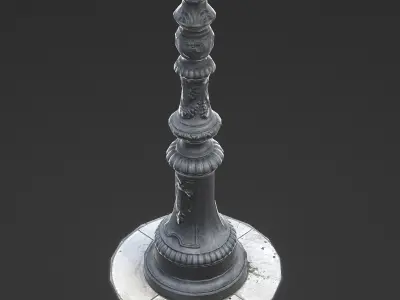 Vintage street lamp Low-poly 3D model