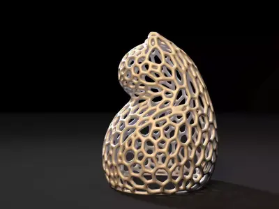 Cat Voronoi 3D print model