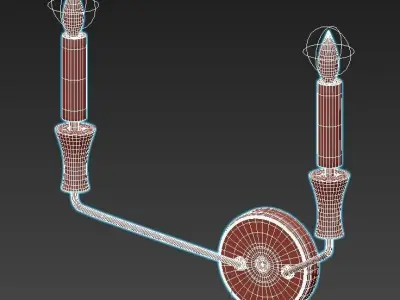 lightstar wall sconce with two candles 3D model