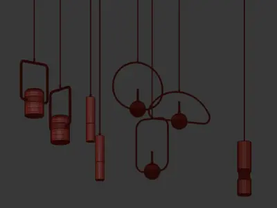 Pendant Light Collection 3D model