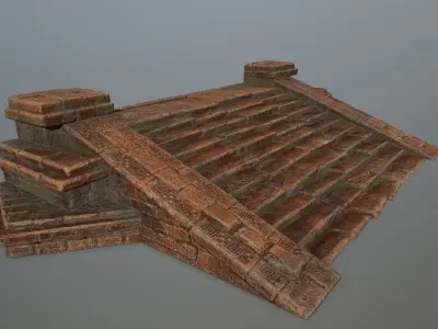 stair brick chimney Low-poly 3D model purchase