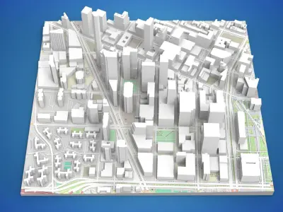 Cityscape New York Downtown  3D model