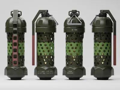 Scifi Futuristic Stun Grenade Game Ready Low-poly 3D model