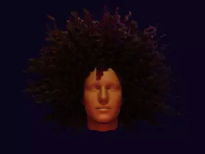 Realistic Hair afro 3D model