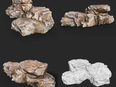 Sharp Rock Formation 221104 - Ultra HD 16K Texture Low-poly 3D model