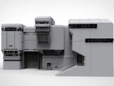 halo sci-fi architecture 3D model