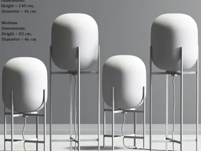 Modern Oda Floor Lamp 3D model