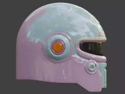 Chibi Robot Helmet Toy 3D Model Low-poly 3D model