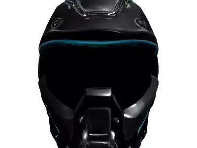 Futuristic SciFi Pilot Helmet Low-poly 3D model