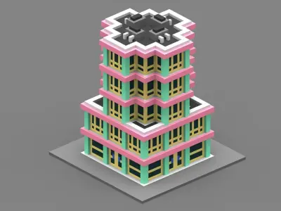 House Voxel - 15 Low-poly 3D model