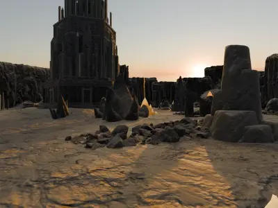 Lava Ruins Landscape 3D model