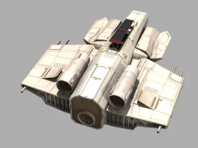 Deep Space Fighter Low-poly 3D model