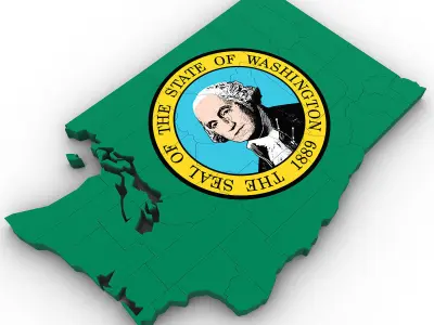 Washington Political Map 3D model