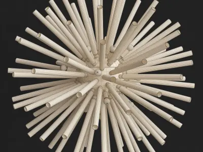 VINTAGE SPUTNIK WHITE GLASS 3D model
