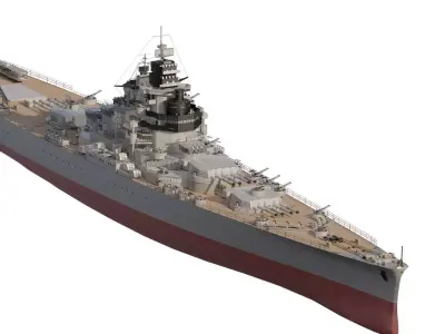 FRENCH NAVY BATTLESHIP 3D model