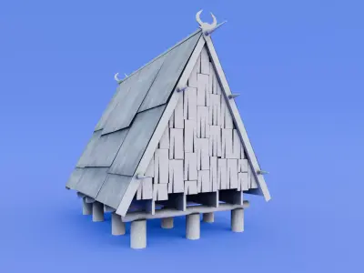 Traditional Houses - Rumah Tambi Low-poly 3D model