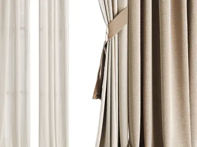 Silk and Cotton Curtain Low-poly 3D model 3