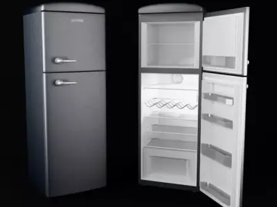 Modern Metal Refrigerator 3D model