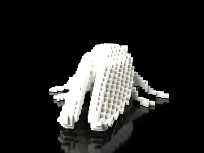 Cicada Minecraft Voxel Low-poly 3D model