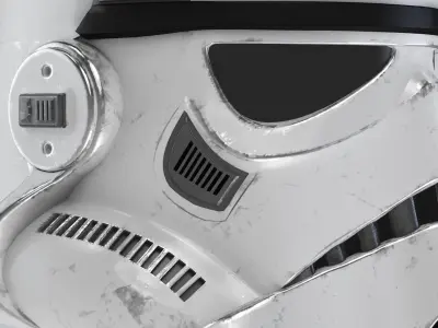 StormTrooper Helmet Damaged Low-poly 3D model
