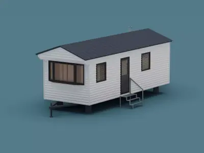 Mobile home trailer house Low-poly 3D model