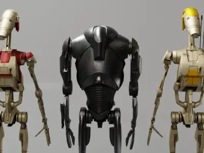 Star wars Battle Droids Low-poly 3D model