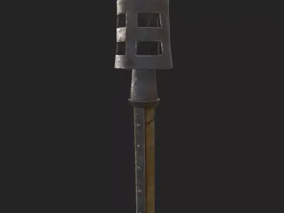 Medieval Viking Standing Torch - Game Ready PBR Asset Free low-poly 3D model