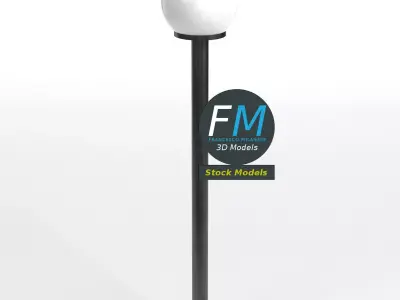 Round garden lamp 3D model